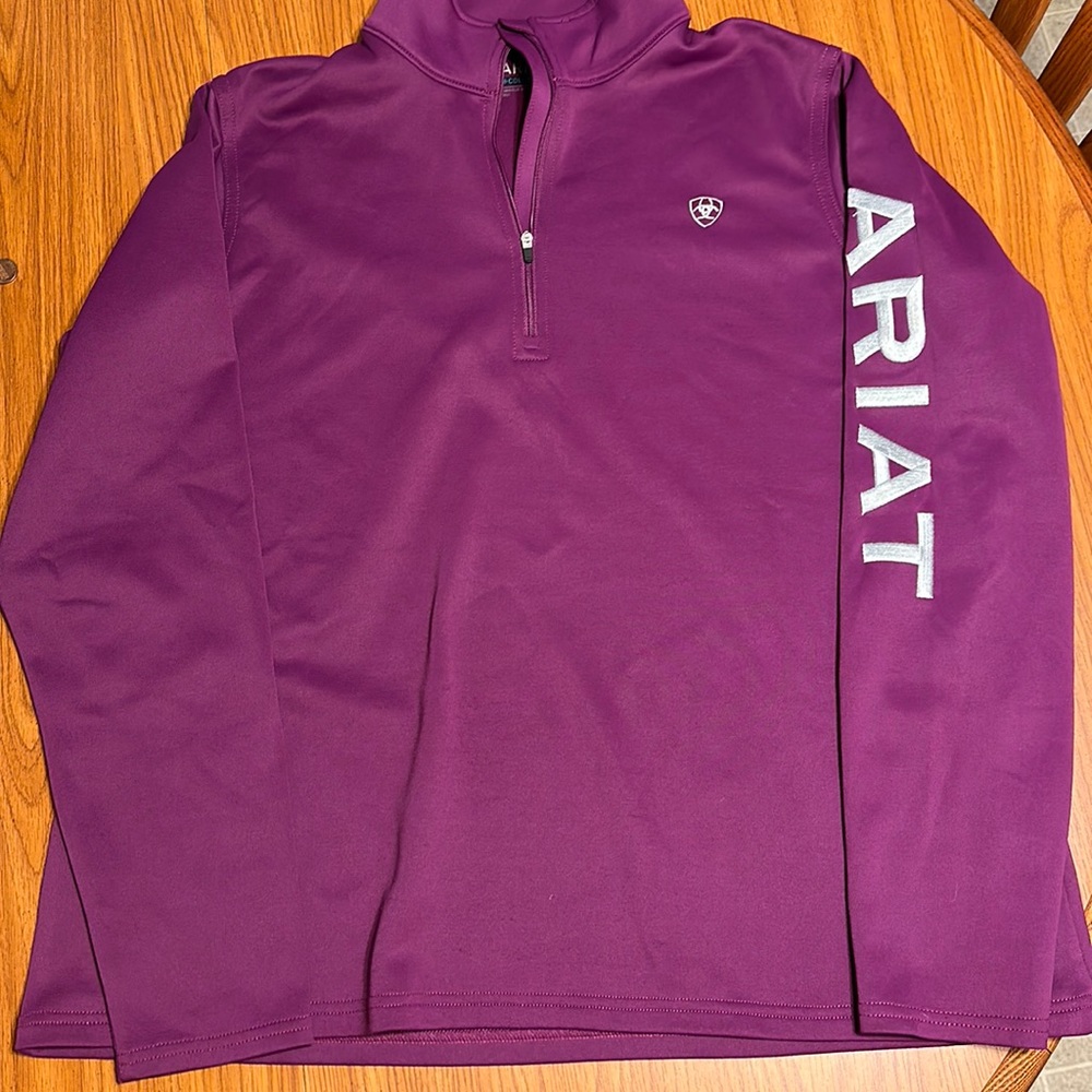 Ariat Tek Cold Series Western Style 1/4 zip Plum/Purple Color XL